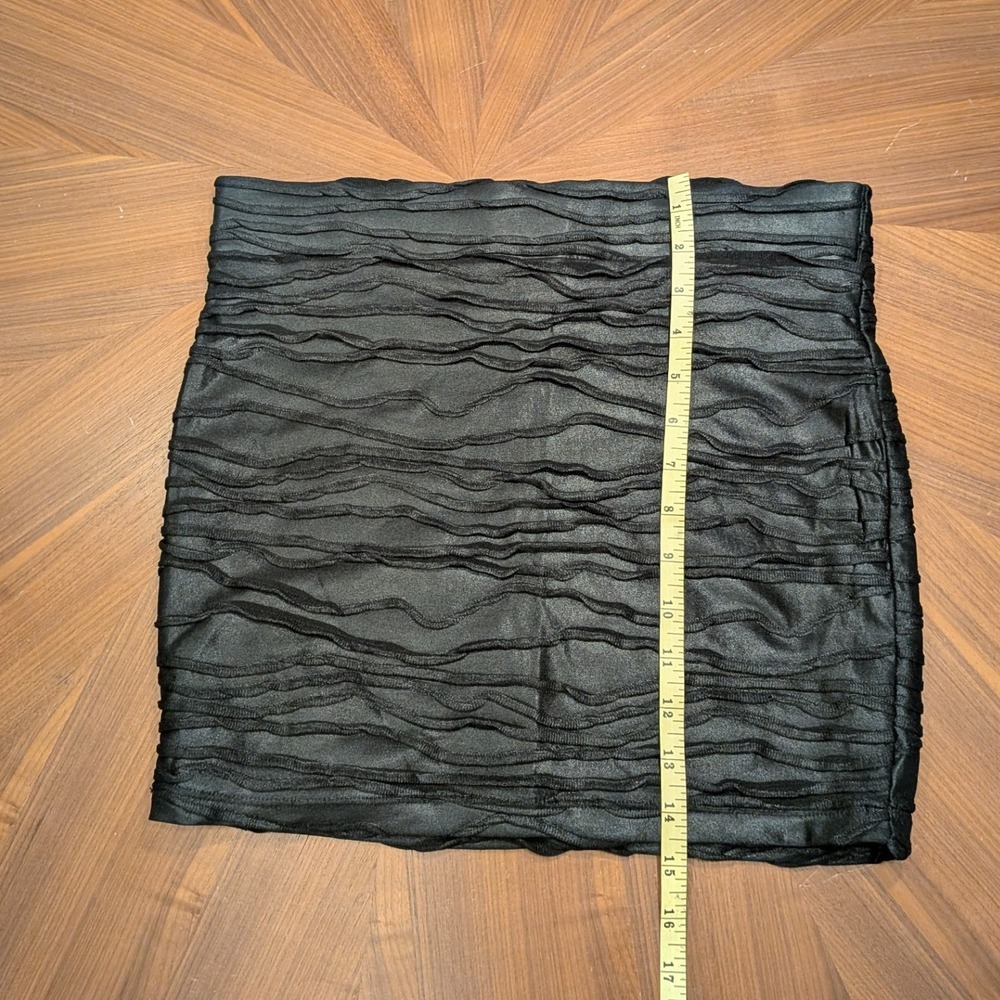 Wet Seal Mini Skirt Women Medium Black Excellent Tiered Ruffle Bodycon Y2K Club